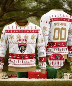 Florida Panthers Personalized White Ugly Christmas Sweater