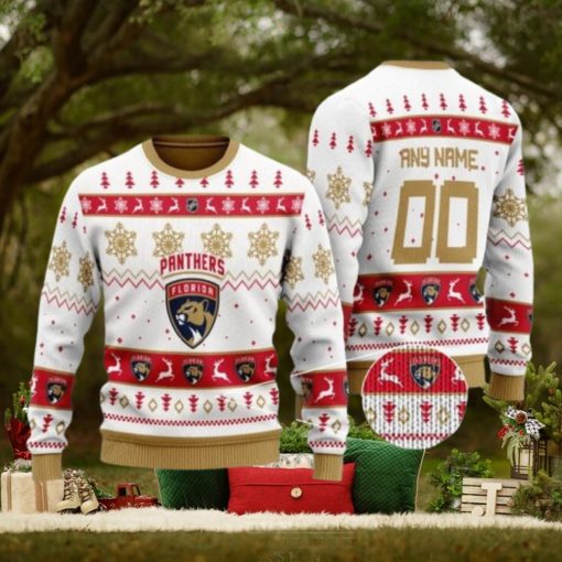 Florida Panthers Personalized White Ugly Christmas Sweater