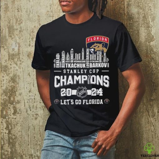 Florida Panthers Players Names Skyline 2024 Stanley Cup Champions Shirt