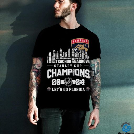 Florida Panthers Players Names Skyline 2024 Stanley Cup Champions Shirt