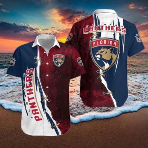 Florida Panthers Red Blue White Hawaiian Shirt Style Gift