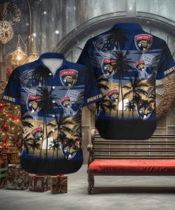 Florida Panthers Short Sleeve Button Up Tropical Shirt Hawaiian Shirt