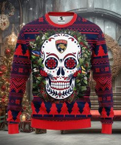 Florida Panthers Skull Flower Ugly Xmas Ugly Christmas Sweater Best Christmas Gift Ideas