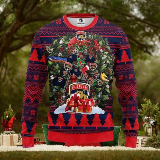 Florida Panthers Tree Ugly Christmas Fleece Sweater
