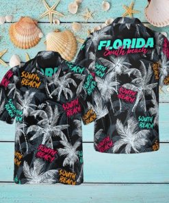 Florida South Beach Coconut Tree Hawaiian Shirt Men’s Short Sleeve Button Down Beach Shirts