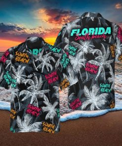 Florida South Beach Coconut Tree Hawaiian Shirt Men’s Short Sleeve Button Down Beach Shirts