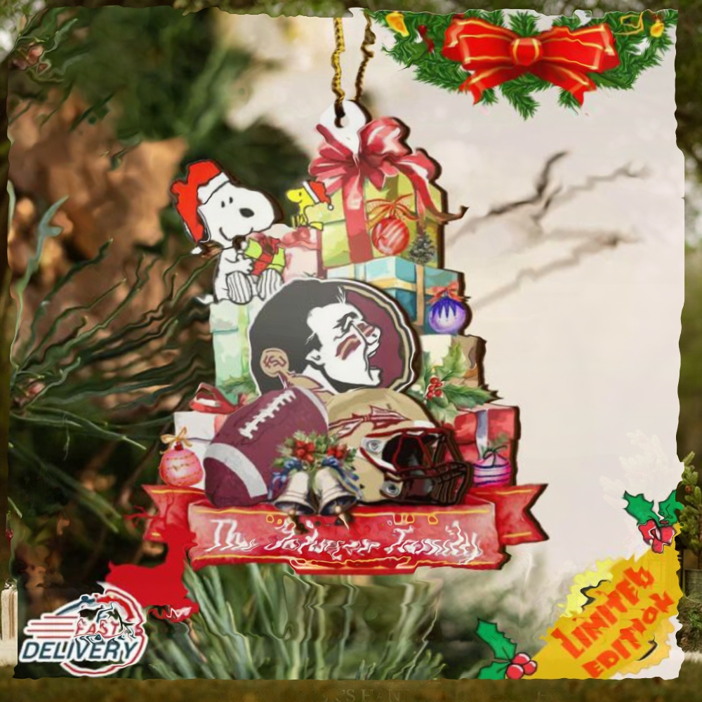 Florida State Seminoles And Snoopy Christmas NCAA Ornament Custom Your Family Name Florida State Seminoles And Snoopy Christmas NCAA Ornament Custom Your Family Name
