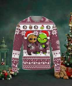 Florida State Seminoles Baby Groot And Grinch Best Friends Ugly Christmas Sweater