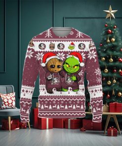 Florida State Seminoles Baby Groot And Grinch Best Friends Ugly Christmas Sweater