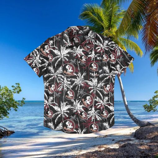 Florida State Seminoles Black Floral Hawaiian Shirt