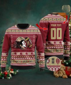 Florida State Seminoles Custom Name & Number Ugly Christmas Sweater