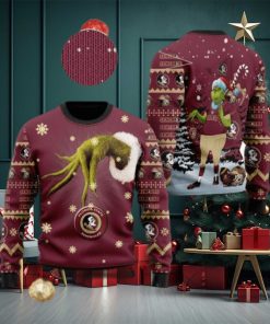 Florida State Seminoles Grinch Candy Cane Ugly Christmas Sweater