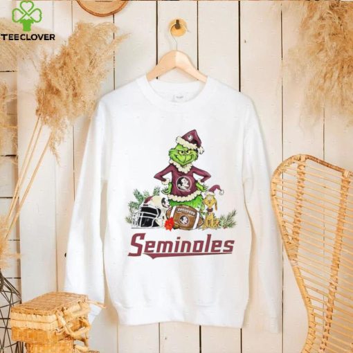 Florida State Seminoles Grinch and Max dog funny Christmas hoodie, sweater, longsleeve, shirt v-neck, t-shirt