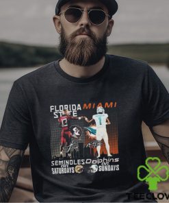 Florida State Seminoles On Saturdays Miami Dolphins On Sundays Signatures T Shirt