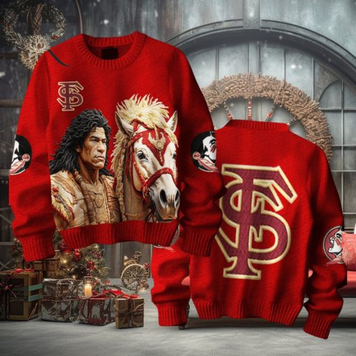 Florida State Seminoles Osceola and Renegade Ugly Sweater