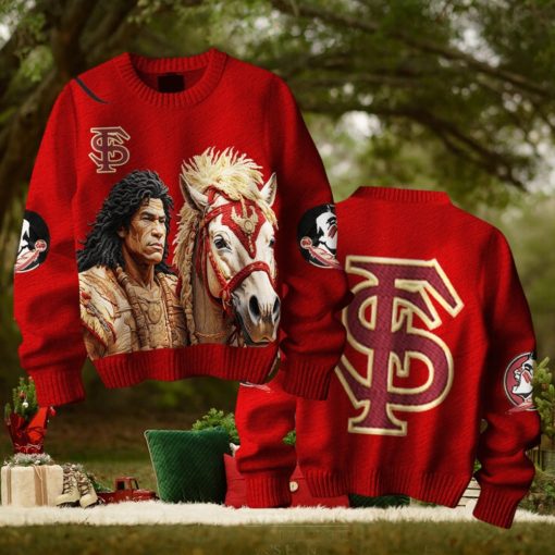 Florida State Seminoles Osceola and Renegade Ugly Sweater
