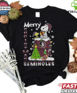 Florida State Seminoles Snoopy And Woodstock Merry Christmas Shirt