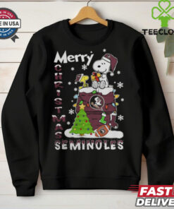 Florida State Seminoles Snoopy And Woodstock Merry Christmas Shirt