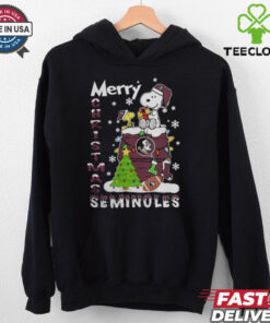 Florida State Seminoles Snoopy And Woodstock Merry Christmas Shirt