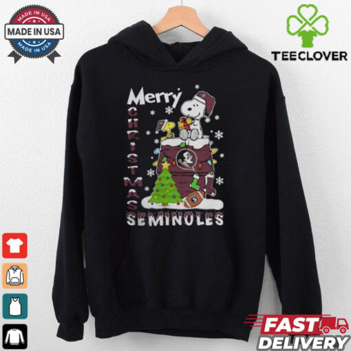 Florida State Seminoles Snoopy And Woodstock Merry Christmas Shirt
