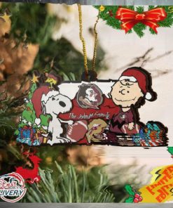 Florida State Seminoles Snoopy Christmas NCAA Ornament Custom Your Family Name