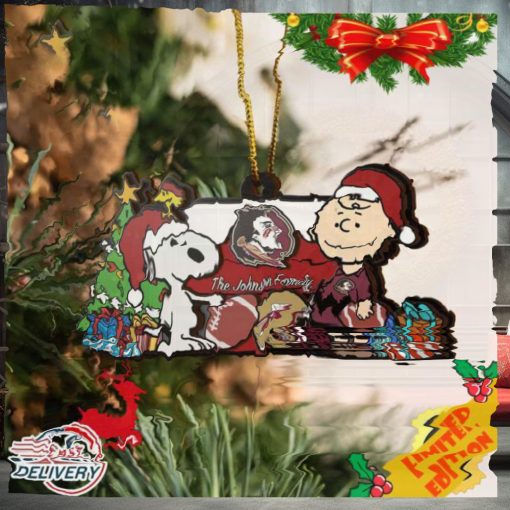 Florida State Seminoles Snoopy Christmas NCAA Ornament Custom Your Family Name