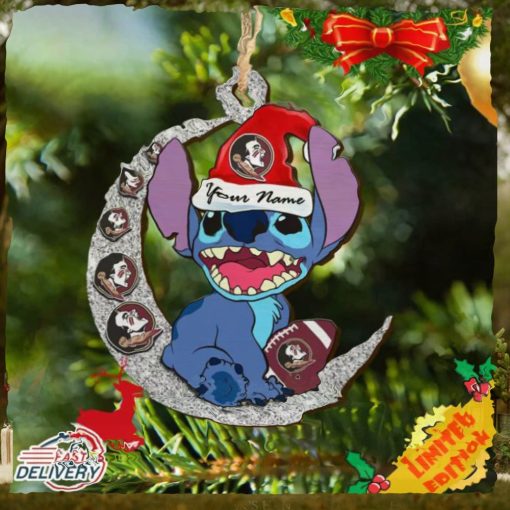 Florida State Seminoles Stitch Christmas Ornament NCAA And Stitch With Moon Ornament