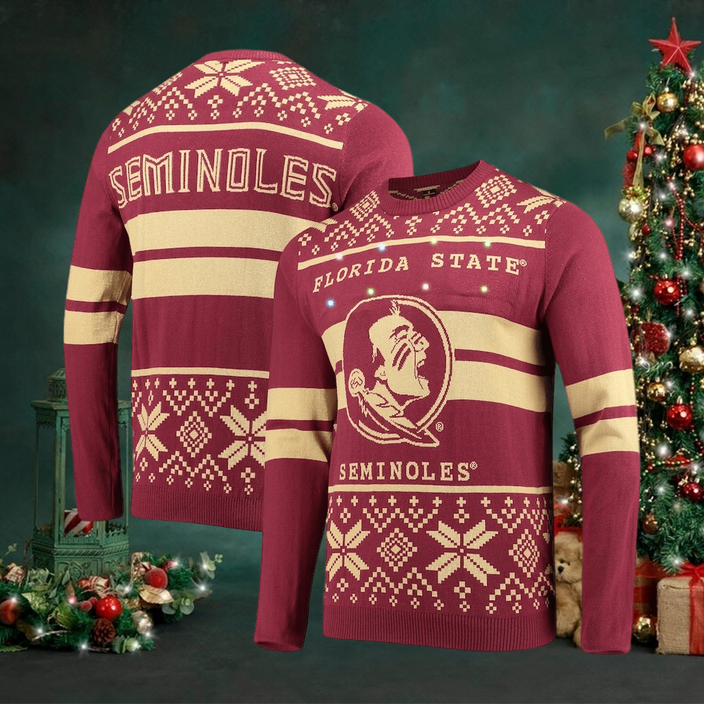 Florida State Seminoles Two Stripe Light Up Pullover Sweater Florida State Seminoles Two Stripe Light Up Pullover Sweater