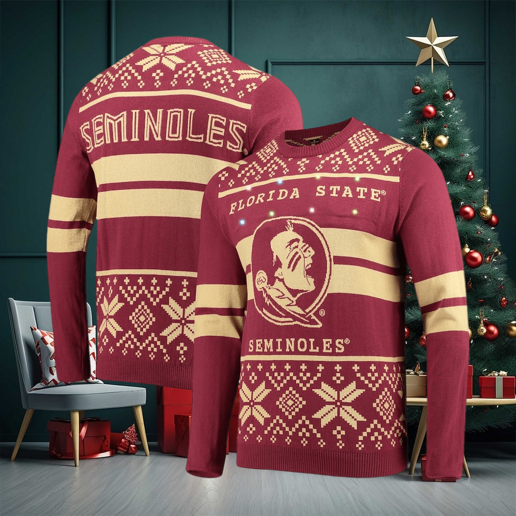 Florida State Seminoles Two Stripe Light Up Pullover Sweater Florida State Seminoles Two Stripe Light Up Pullover Sweater
