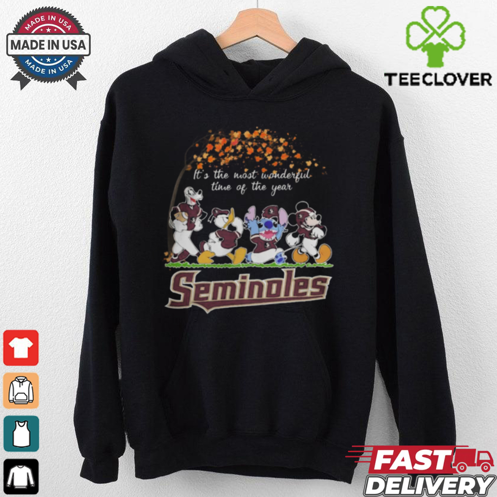 Florida State Seminoles x Mickey x Donald Duck x Stitch x Goofy Fall It’s The Most Wonderful Time Of The Year Tee shirt Florida State Seminoles x Mickey x Donald Duck x Stitch x Goofy Fall It’s The Most Wonderful Time Of The Year Tee shirt