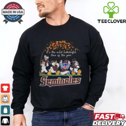 Florida State Seminoles x Mickey x Donald Duck x Stitch x Goofy Fall It’s The Most Wonderful Time Of The Year Tee shirt