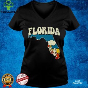 Florida Vintage State Rainbow Hippie Retro 70s Map Shirt