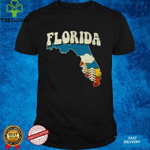 Florida Vintage State Rainbow Hippie Retro 70s Map Shirt