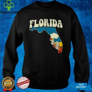 Florida Vintage State Rainbow Hippie Retro 70s Map Shirt