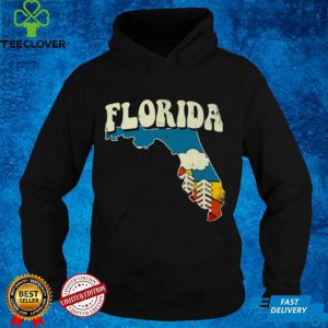 Florida Vintage State Rainbow Hippie Retro 70s Map Shirt