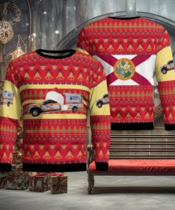 Florida, Volusia County Ems Christmas Ugly Sweater