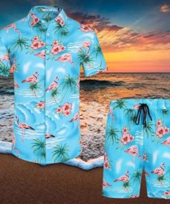 Flower Button Down Hawaiian Sets Casual Short Sleeve Shirt and Shorts Outfits