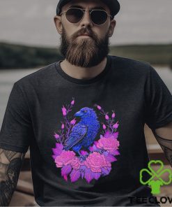 Flowers and Raven art shirt