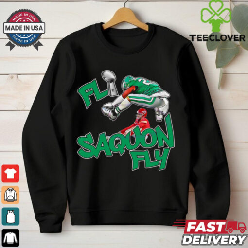 Fly Saquon Fly Eagles Saquon Barkley Super Bowl Lix Parody shirt