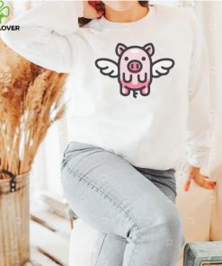 Flying Pink Funny Pig Design Unisex Sweatshirt