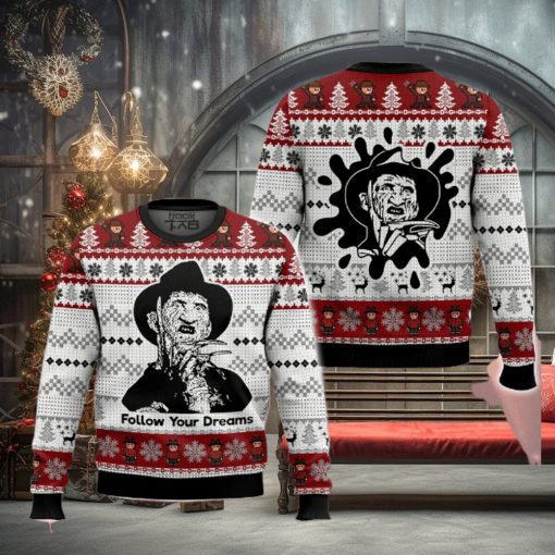 Follow Your Dreams Freddy Krueger Ugly Sweater