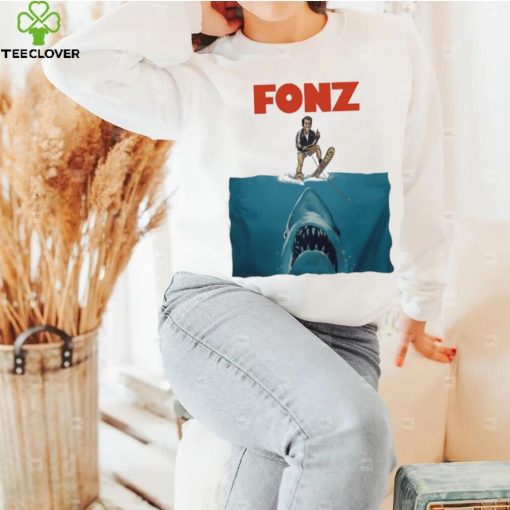 Fonz surfing sharks below hoodie, sweater, longsleeve, shirt v-neck, t-shirt