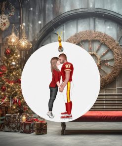 Football Couple Ceramic Circle Ornament