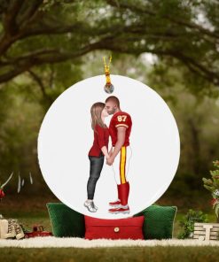 Football Couple Ceramic Circle Ornament