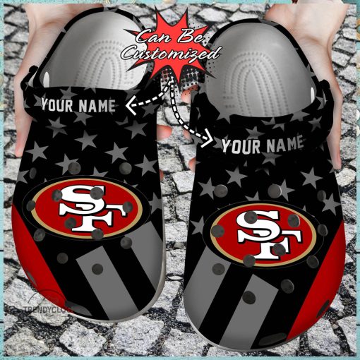 Football Crocs Personalized SF 49ers Star Flag Clog Shoes