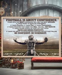 Football Is About Confidence Personalized Football Player Canvas Print, Gift For Football Lovers