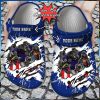 Football Personalized Baltimore Ravens Mascot Ripped Flag Clog Shoes