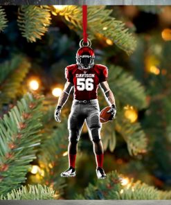 Football Player Custom Ornaments Gift For Football Lovers   Christmas Gift For Football Player