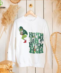 Football Santa Grinch Hit Em Low Hit Em High Shirt