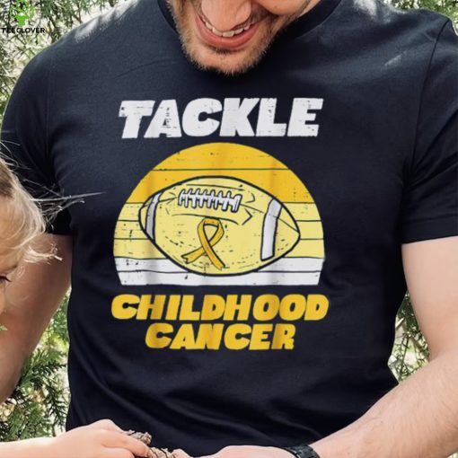 Football Tackle Childhood Cancer Awareness Ribbon T Shirt